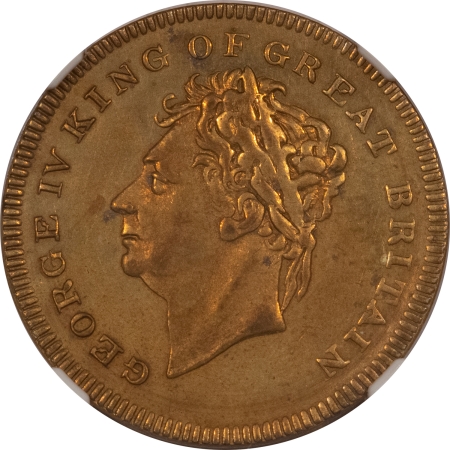 Exonumia 1830 MS BRITISH HISTORICAL MEDAL, DEATH OF GEORGE IV, BHM-1388 BRASS – NGC MS-62