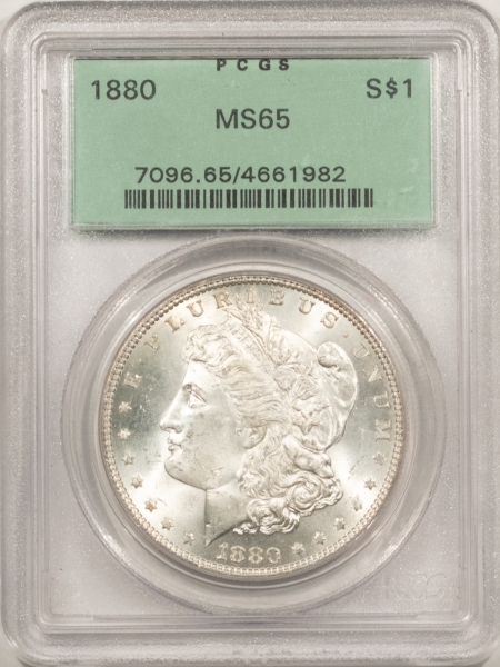 Dollars 1880 MORGAN DOLLAR – PCGS MS-65, BLAST WHITE & PQ! OGH!