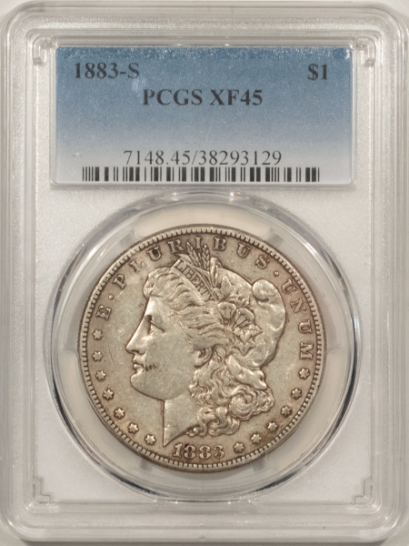 Morgan Dollars 1883-S MORGAN DOLLAR – PCGS XF-45, NICE ORIGINAL