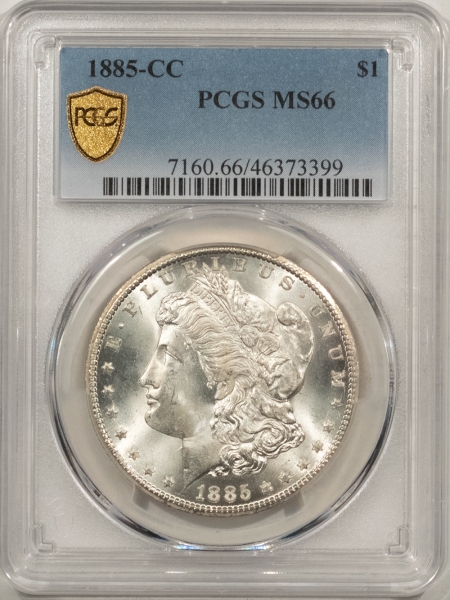 Morgan Dollars 1885-CC MORGAN DOLLAR – PCGS MS-66, FROSTY WHITE & SUPERB!