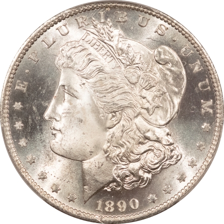 Morgan Dollars 1890-S MORGAN DOLLAR – PCGS MS-65, BLAST WHITE GEM!