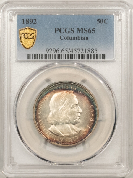 New Certified Coins 1892 COLUMBIAN COMMEMORATIVE HALF DOLLAR – PCGS MS-65, GORGEOUS, FLASHY GEM!
