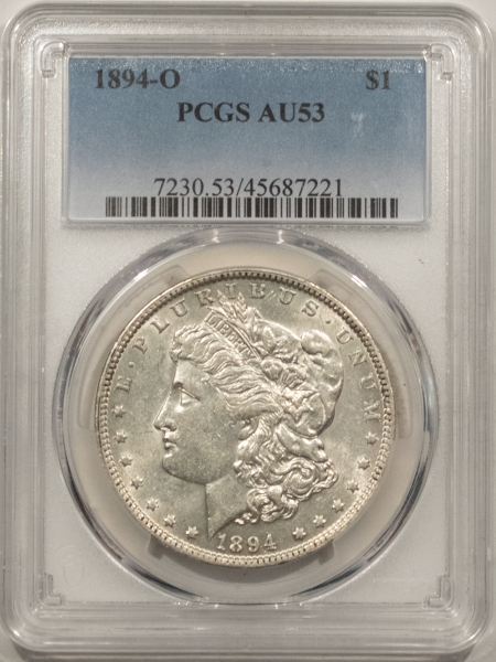 Morgan Dollars 1894-O MORGAN DOLLAR – PCGS AU-53, FRESH WHITE!