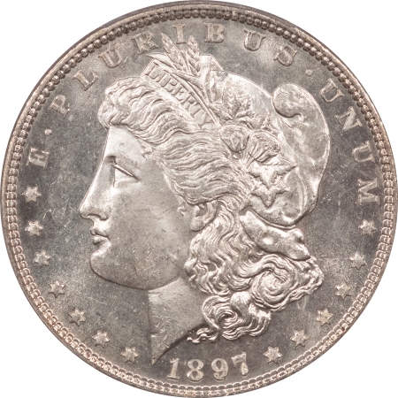 Morgan Dollars 1897 MORGAN DOLLAR – PCGS MS-64 PL, GREAT MIRRORS!