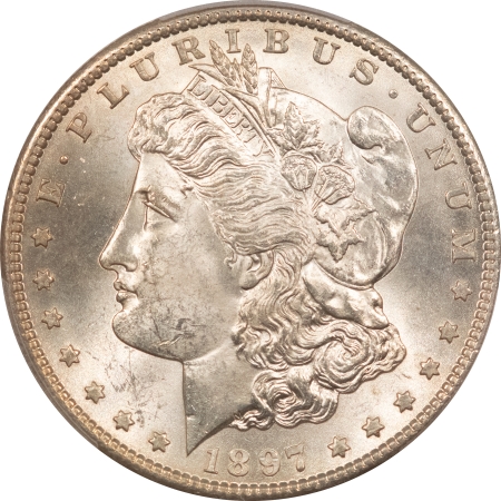 Morgan Dollars 1897-S MORGAN DOLLAR – PCGS MS-64, FRESH & FLASHY!