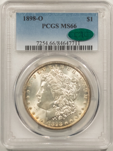 CAC Approved Coins 1898-O MORGAN DOLLAR – PCGS MS-66, FRESH, PREMIUM QUALITY & CAC APPROVED!