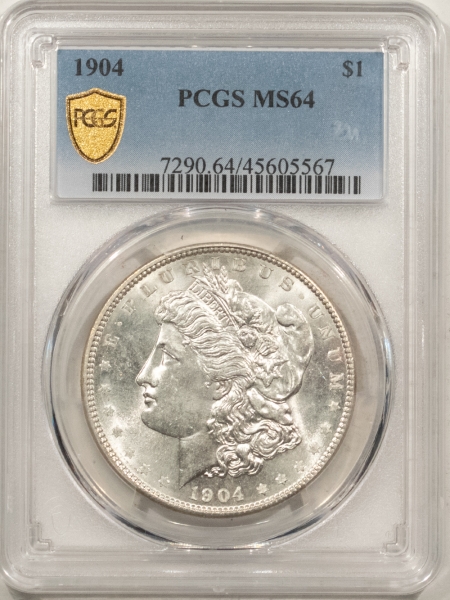 Morgan Dollars 1904 MORGAN DOLLAR – PCGS MS-64, NICE LUSTER & REALLY CHOICE!