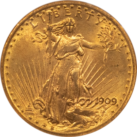$20 1909 $20 ST GAUDENS GOLD – NGC MS-63, FRESH & CHOICE! TOUGHER DATE!