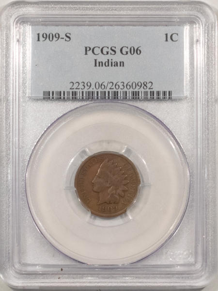Indian 1909-S INDIAN CENT – PCGS G-06, KEY-DATE!