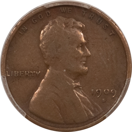 Lincoln Cents (Wheat) 1909-S VDB LINCOLN CENT – PCGS F-15, CHOCOLATE BROWN, KEY DATE!