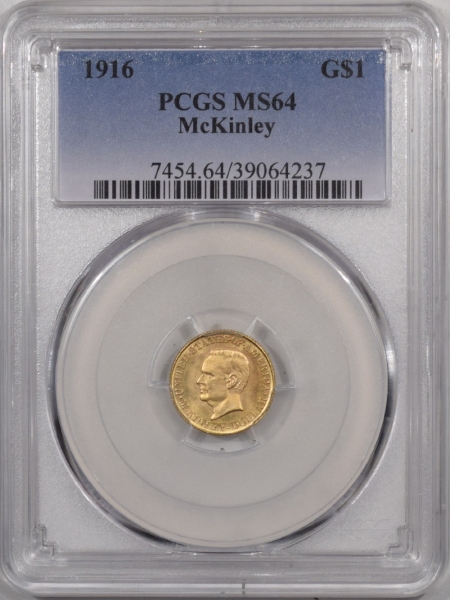 Early Commems 1916 $1 MCKINLEY GOLD COMMEMORATIVE – PCGS MS-64, FRESH & LUSTROUS