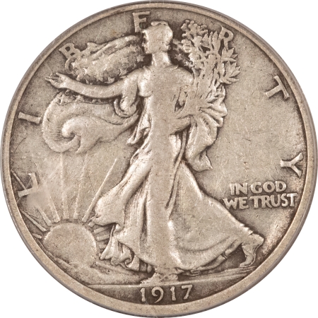 New Certified Coins 1917 WALKING LIBERTY HALF DOLLAR – PCGS F-12