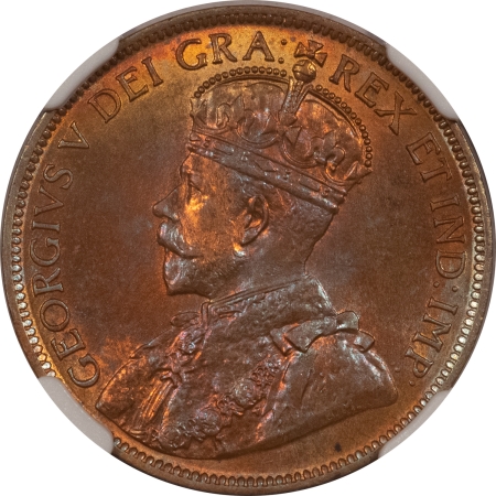New Certified Coins 1918 CANADA LARGE CENT, KM-21 – NGC MS-64 RB, SUPER PRETTY COLOR!
