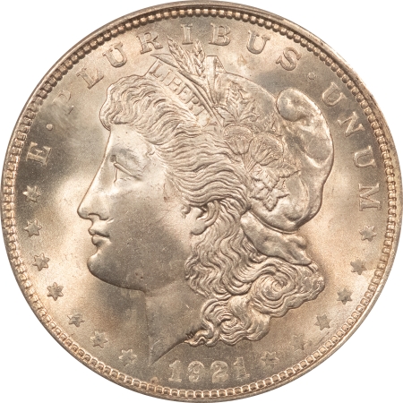 Morgan Dollars 1921 MORGAN DOLLAR – PCGS MS-65, ORIGINAL WHITE GEM!