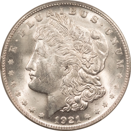Morgan Dollars 1921-S MORGAN DOLLAR – PCGS MS-63, BLAST WHITE & PREMIUM QUALITY!