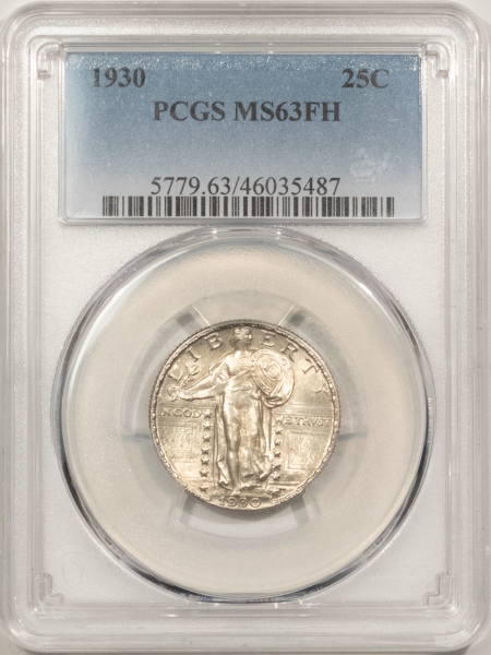 New Certified Coins 1930 STANDING LIBERTY QUARTER – PCGS MS-63 FH, OFF-WHITE & ORIGINAL!