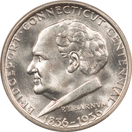 New Certified Coins 1936 BRIDGEPORT COMMEMORATIVE HALF DOLLAR – PCGS MS-65, BLAST WHITE GEM!