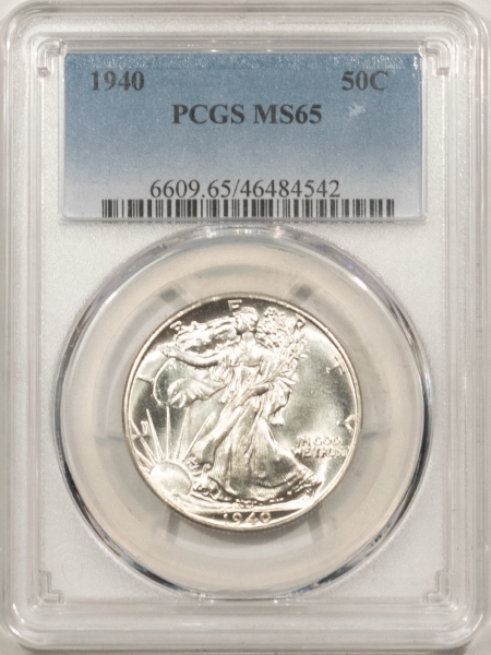 New Certified Coins 1940 WALKING LIBERTY HALF DOLLAR – PCGS MS-65, BLAST WHITE & PREMIUM QUALITY!