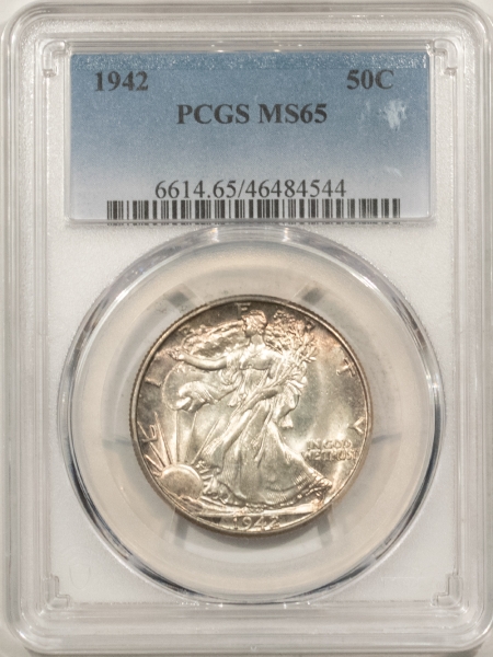 U.S. Certified Coins 1942 WALKING LIBERTY HALF DOLLAR – PCGS MS-65, FRESH GEM!