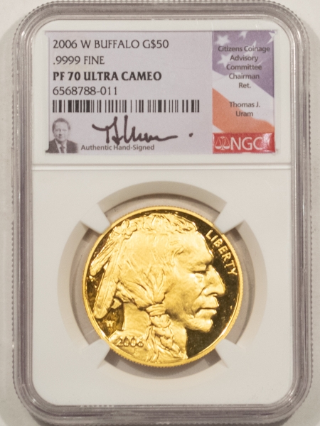 American Gold Eagles, Buffaloes, & Liberty Series 2006-W $50 1 OZ PROOF AMERICAN GOLD BUFFALO .9999 FINE – NGC PF-70 ULTRA CAMEO