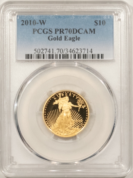 American Gold Eagles, Buffaloes, & Liberty Series 2010-W $10 1/4 OZ PROOF AMERICAN GOLD EAGLE, PCGS PR-70 DCAM, PERFECT