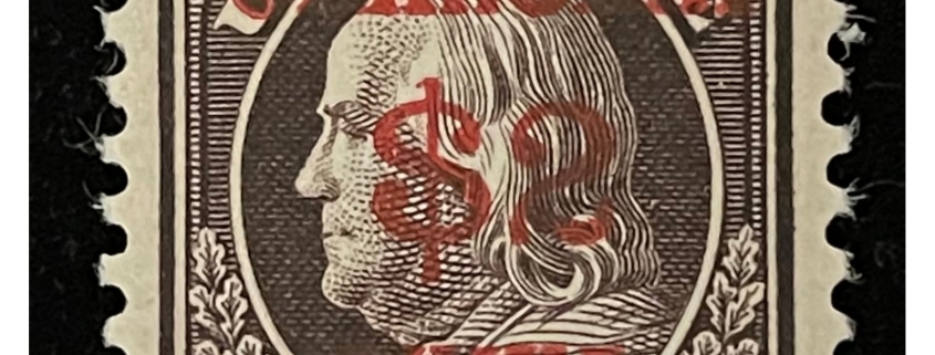 U.S. Postal Agency in China SCOTT #K-2, 4c OVER 2c, RED, SHANGHAI, USED, AVERAGE CENTERING – CAT $70