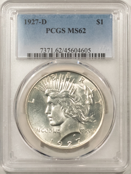 New Certified Coins 1927-D PEACE DOLLAR – PCGS MS-62, BLAZING WHITE!