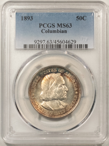 New Certified Coins 1893 COLUMBIAN COMMEMORATIVE HALF DOLLAR – PCGS MS-63, GORGEOUS!