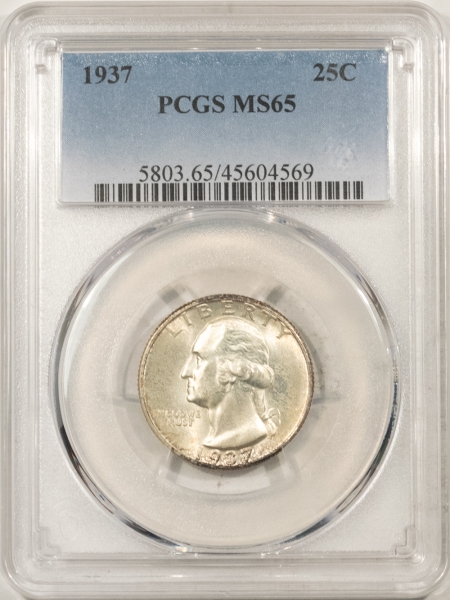 New Certified Coins 1937 WASHINGTON QUARTER – PCGS MS-65, ORIGINAL & FRESH!