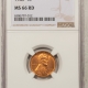 Lincoln Cents (Wheat) 1951-D LINCOLN CENT – NGC MS-66 RD, BLAZING RED!