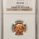 Lincoln Cents (Wheat) 1954-D LINCOLN CENT – NGC MS-66 RD, PRETTY!