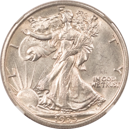 New Certified Coins 1935 WALKING LIBERTY HALF DOLLAR – NGC MS-62, WHITE!