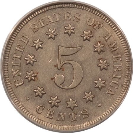 Shield Nickels 1868 SHIELD NICKEL – ANACS MS-62, WELL STRUCK & MARK FREE!