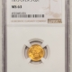 $2.50 1927 $2.50 INDIAN HEAD GOLD – PCGS MS-64, PREMIUM QUALITY! OGH!