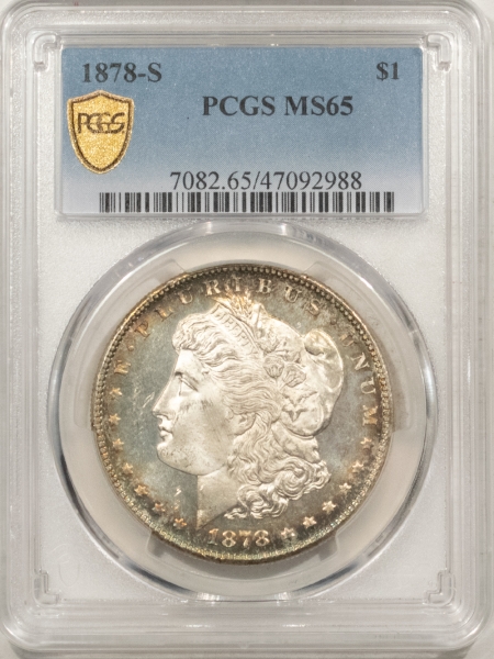 Dollars 1878-S MORGAN DOLLAR, PCGS MS-65, GORGEOUS, FROSTED & LOOKS PROOFLIKE, PQ!