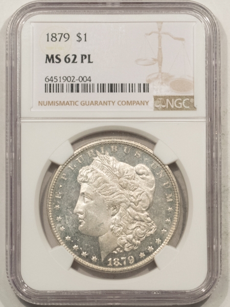 Dollars 1879 MORGAN DOLLAR – NGC MS-62 PL, DEEP & NICE! GREAT PROOLIKE CONTRAST!