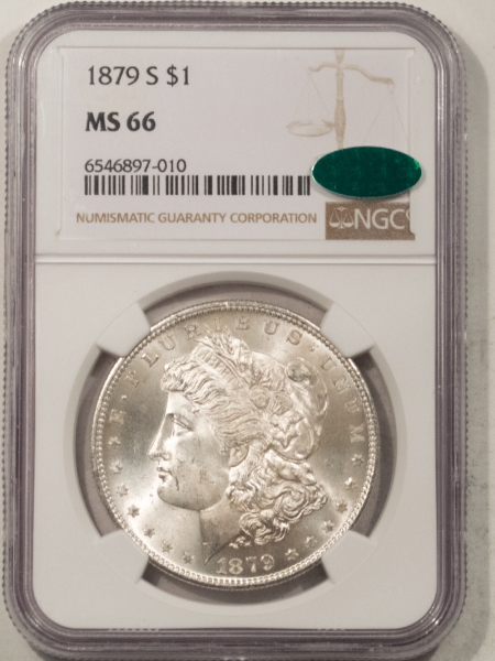 CAC Approved Coins 1879-S MORGAN DOLLAR – NGC MS-66, A SUPERB SPARKLING GEM! CAC APPROVED!