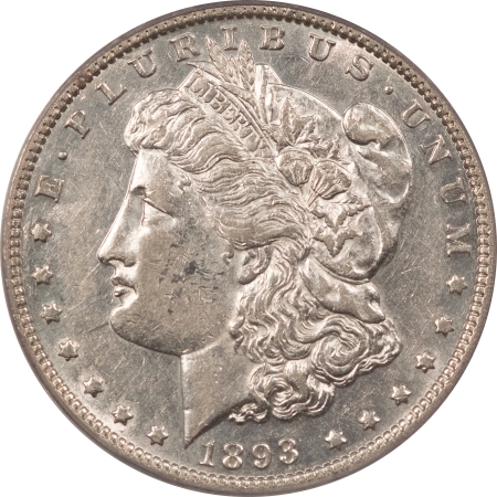 Morgan Dollars 1893 MORGAN DOLLAR – PCGS XF-45, WHITE W/ AN AU LOOK, TOUGH DATE!