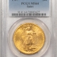 $20 1915-S $20 ST GAUDENS GOLD – NGC MS-64, FRESH & PQ! FATTIE HOLDER!