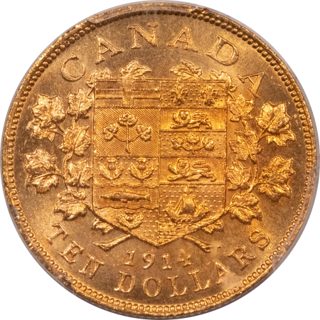 New Certified Coins 1914 CANADA $10 GOLD, CANADIAN GOLD RESERVE HOLDER – PCGS MS-63, FRESH & FLASHY!