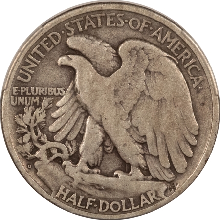 Half Dollars 1921-D WALKING LIBERTY HALF DOLLAR – PCGS VG-8, ORIGINAL KEY-DATE!