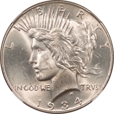 New Certified Coins 1934 PEACE DOLLAR – NGC MS-62, BLAST WHITE!