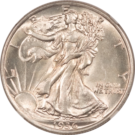New Certified Coins 1936 WALKING LIBERTY HALF DOLLAR – NGC MS-62, WHITE!