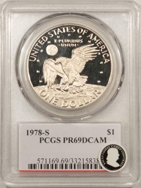 Dollars 1978-S PROOF EISENHOWER DOLLAR, DAVID HALL SIGNATURE – PCGS PR-69 DCAM, EVEREST!