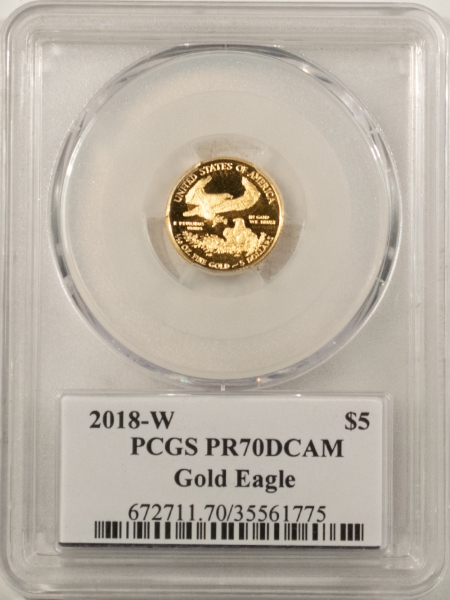 American Gold Eagles, Buffaloes, & Liberty Series 2018-W $5 1/10 OZ PROOF AMERCIAN GOLD EAGLE PCGS PR-70 DCAM PREMIER 1ST ED 1/500