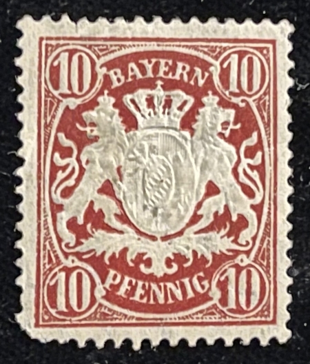 Stamps & Philatelic Items BAVARIA SCOTT #63, 10 PFENNIG, MOG/H, VF CENTERING