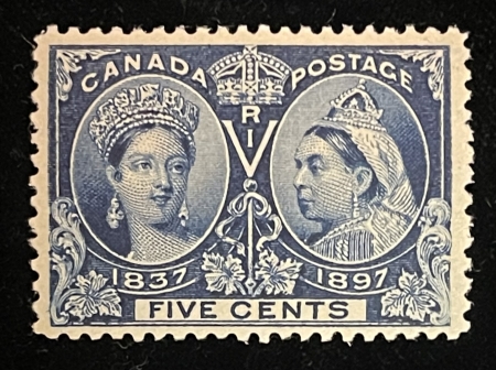 Stamps & Philatelic Items CANADA SCOTT #54, 5c BLUE, MOG, NH, VF & FRESH-CAT $22.50