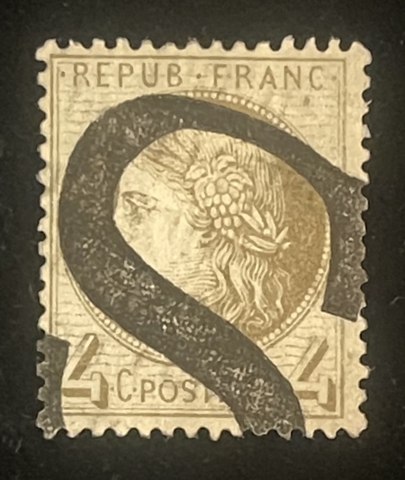 Stamps & Philatelic Items FRANCE SCOTT #38, USED W/ HR, VF CENTERING, “S” CANCEL-CAT $115