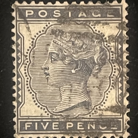 Stamps & Philatelic Items GREAT BRITAIN SCOTT #85, 5p USED, SM CORNER CR, OTHERWISE SOUND, APP VF-CAT $125