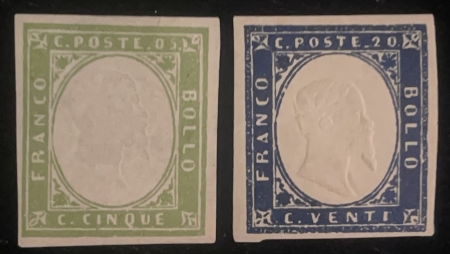 Stamps & Philatelic Items ITALY-SARDINIA, SCOTT #10 &15cb, MNG & MOG-NH (CREASE), OVERALL PRETTY STAMPS!